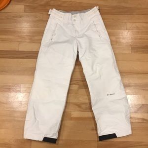 Columbia girls ski pants, white
